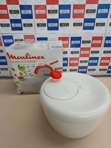 Escurridor para ensaladas y verduras con manivela, diseño Innovador con rejilla de evacuación de agua y bol-ensaladera, eficaz y fácil de usar con el asa de tirar Moulinex Escurridor K10101